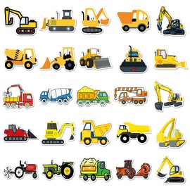 Excavator Stickers Set of 100 Children's Tractor Stickers Construction Site Stickers Car Construction Machines Tractor for Skateboard Laptop Party Bags Children's Birthday Party Favours Party