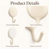 DAZANJA Adhesive Wall Hooks 8 Pack, Heavy Duty Hooks for