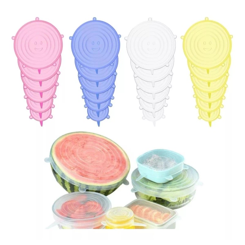 Universo en Linea Tapas Extensible De Silicona Flexible Hermética Set