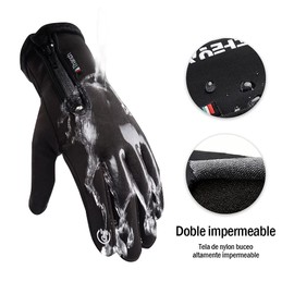 EASYTAO Guantes para Frio, Guantes Impermeables a Prueba de Viento y Nieve, Guantes Invierno para Celular de Pantalla Tactil, para Ciclismo Correr Esquí Senderismo Escalada(Negro, X-Large)