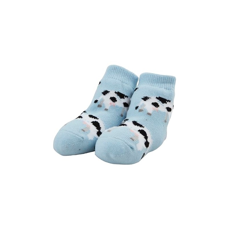 Mud Pie Cow Farm Rattle Toe Socks, 0-12M