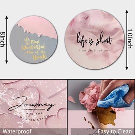 Pink Electric Stove Burner Covers，4 Pcs Pink Decor Round Stove Burner Cover，8 Inches and 10 Inches，Gas Stove Burner Cover,Metal Cooktop Decorative Home Decor,Gifts for Woman，Sisters，Mother，Lover