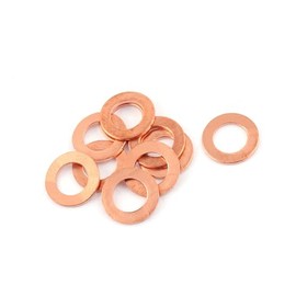 HEROFFIX 10pcs 8mm x 14mm x 1mm Flat Ring Copper Crush Washer Sealing Gasket Fastener Replace Parts
