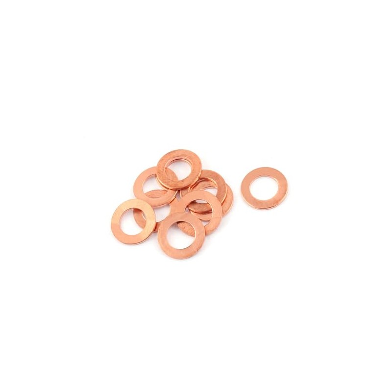 HEROFFIX 10pcs 8mm x 14mm x 1mm Flat Ring Copper