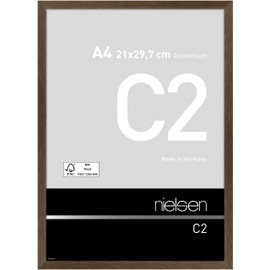 nielsen Aluminium Picture Frame C2, 21 x 29.7 cm (A4), Walnut Structure, Matt