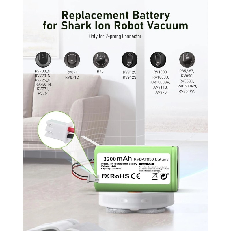 for Shark New Battery For Shark Matrix Self-Emptying Robot Vacuum
