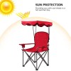 Portable Folding Beach Canopy Chair with Cup Holders for Beach