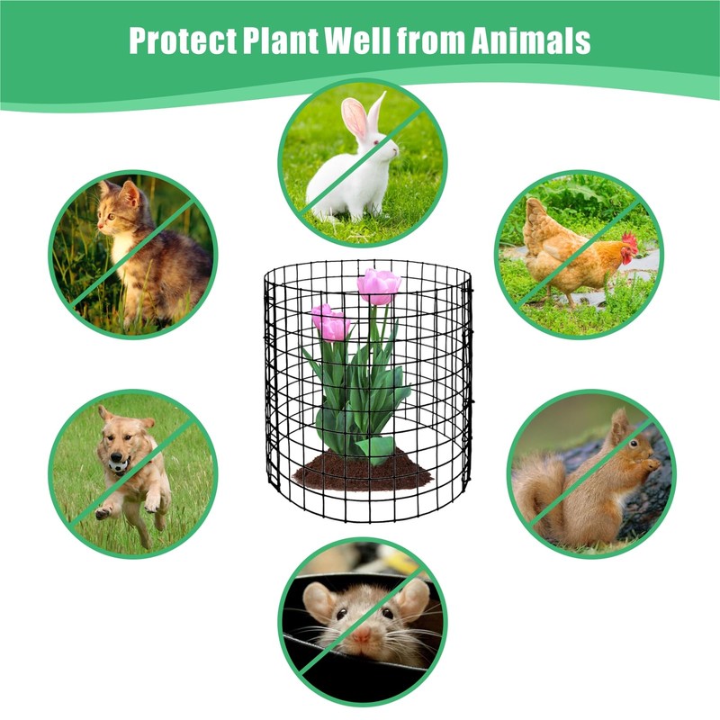 Eunika 18 Pcs Round Plant Protector from Animals, 6 Pack