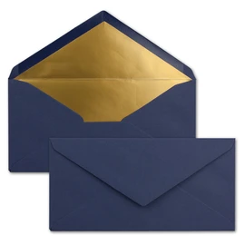Envelopes size DIN Long, gummed, wet seal, Gold / Silver Metallic Lining