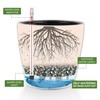 Dexceder 11x10 Inches High Gloss Self Watering Planter Indoor Outdoor,