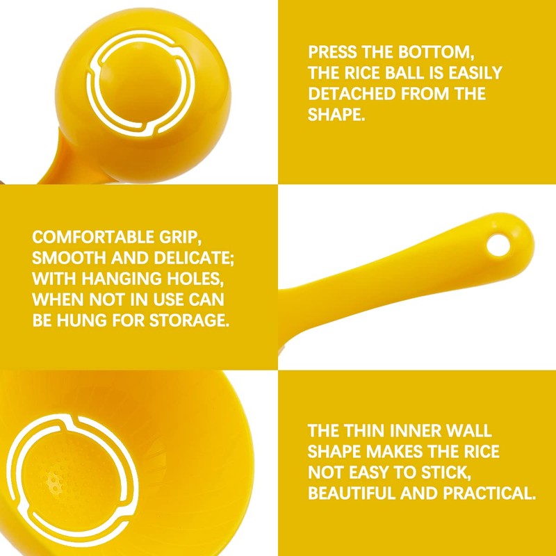 DOERDO 2PCS Plastic Rice Paddle Food Service Spoon Semicircular Rice