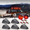 5pcs Cab Marker Light Smoke Cover Red LED, Cab Roof