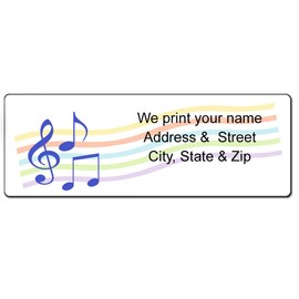 Stonehouse Collection Music Notes Address Labels, 1 x 2.75 in, 90 Labels, Stickers, Permanent Adhesive, Music Return Label (Music Note)