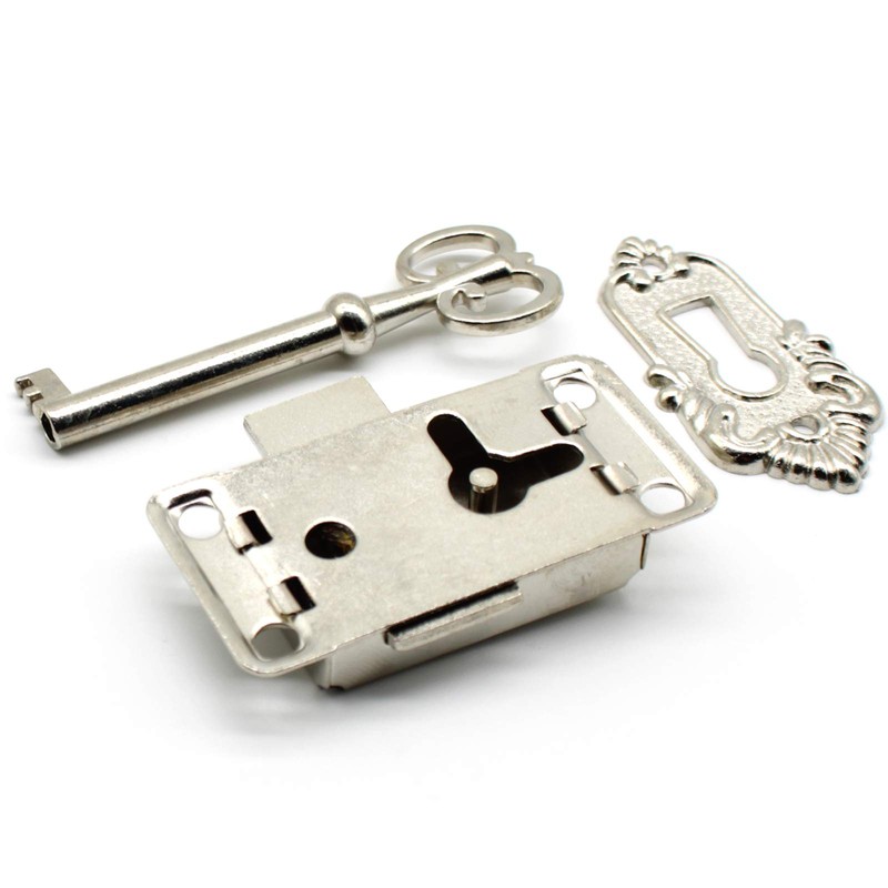 LBTODH Silver Antique Lock with Mounting Screws