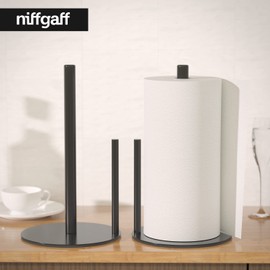 Golden Kitchen Roll Holder Worktop Paper Roll Holder Standing Kitchen Roll Holder, Premium Stainless Steel Kitchen Paper Holder for Home with Weighted Base, Kitchen Rolls Organise