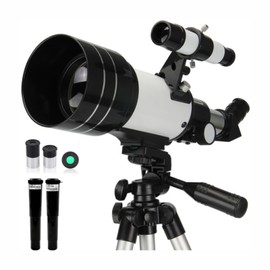 Astronomical Telescope, Objective Lens Focal Length 300, Aperture 70, Maximum Magnification 150 Times, Equipped with a Finder Scope and a Tripod
