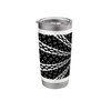 Star Effect Geometric Symmetrical Pattern White On Black Stainless Steel