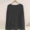 Basic Cut-out Long-Sleeve Tee SIS-804: Daily Casual, Lightweight, Exercise Cover-Up PilaPole Wear (Cut-out Long-Sleeve Tee)/White/M 3ea