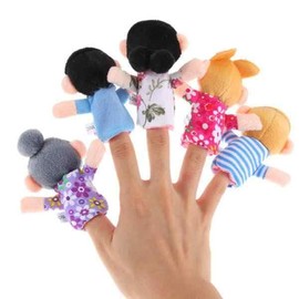 PLAYZOCO Plush Finger Puppets Family Finger Puppets Set Educational Toys Kids Dolls Finger Puppet Plush Material 6 Pieces Family