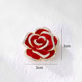 Flower Ribbon Brooch, Vintage Elegant Unique Crystal Brooch, Fashion Rhinestone Brooch, Pin Badges, Accessories Jewellery Gifts, Rhinestone Button