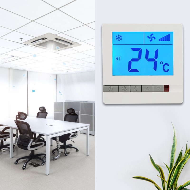 LCD Digital Thermostat Delay Compressor Protection Fan Coil Unit Temperature