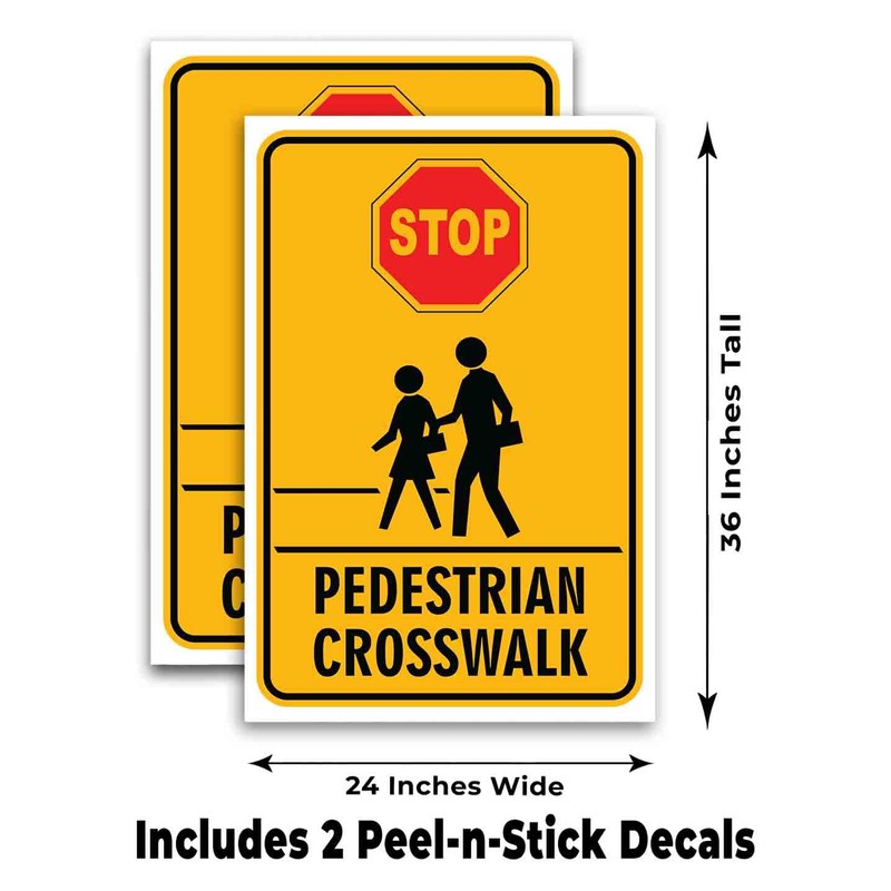 Stop Pedestrian Crosswalk (24" X 36") Standard A-Frame Signicade, Includes