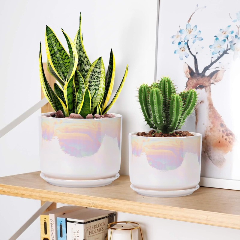 EFISPSS Plant Pots, 4+5+6 Inch Pots for Indoor Plants,Ceramic Planter