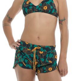 EIDON Women's Standard Bounce Loose Fit Swim Short Bikini Bottom Swimsuit, Thrive Floral