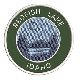Redfish Lake, Idaho Crescent Moon Embroidered DIY Iron or Sew-on Decorative Patch Badge Appliques ~ Lake Life Adventure Series