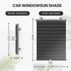 No Drilling Retractable Roller Window Shades W/3 Suction Cups, Black
