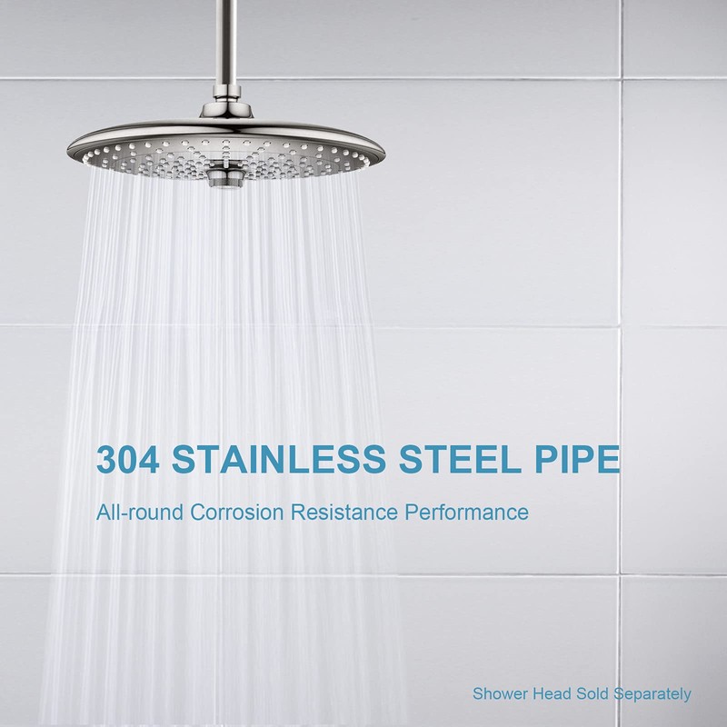 OFFO Shower Arm with Flange, 16 in Brushed Nickel Ceiling