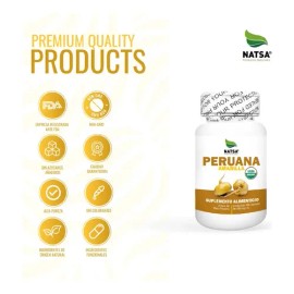 Natsa Maca Amarilla 100 Cápsulas, Calidad Premium Sfn