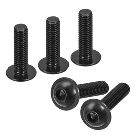 sourcing map Flanged Button Head Socket Cap Screws, 50 Pcs M8x35mm - 304 Stainless Steel Socket Drive Fasteners Bolts, Fully Thread Machine Screws for Furniture Installation (Black)