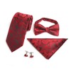 Lunari Necktie, Bow Tie, Pocket Square Cufflinks, Set of 4,
