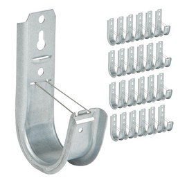 ICC 2-Inch Wall Mount J-Hook – 25-Pack, Cable Support Hooks with Retainer Clips, Galvanized Steel with Zinc Finish – for Structured Cabling and Cable Management