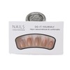 24PCS Medium Nude Press-On Nails with Colorful Stripes, False Nails,