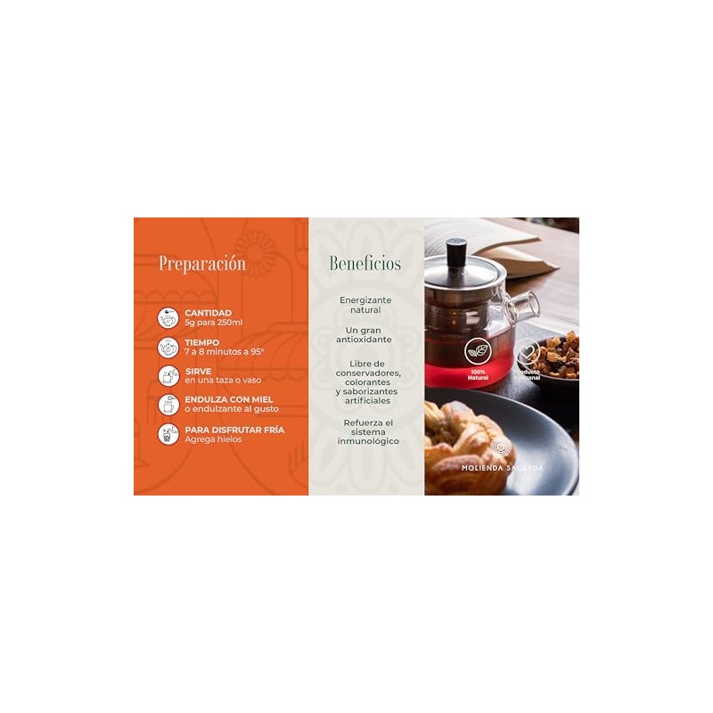 Molienda Sagrada, Tisana Frutal, Durazno Canela, 500 gr