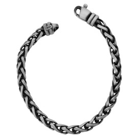 Kooljewelry Sterling Silver 5.7 mm Large Wheat Men's Bracelet (8 inch)
