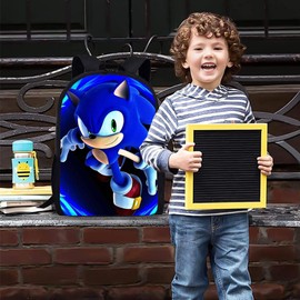 Soniic Backpack for Kids, Hedgehog School Bag Children's Backpack Toddler Preschool Travel Backpack 3D School Backpack for Kids Printed Rucksacks Travel Luggage Backpack Bookbag for Kids (44*28*13cm)