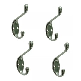 LIZOFERTAS Perchero Para Puerta Cromo Con Tornillo Paquete De 4