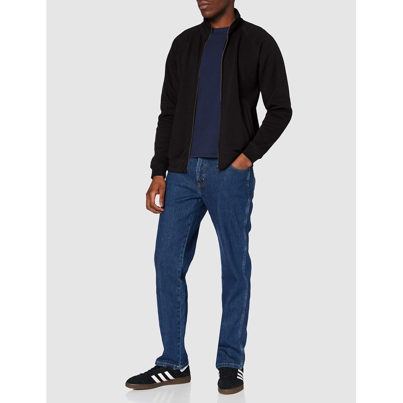 Fruit of the Loom Men's Zip front Premium Sweater, Black,