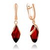 Earrings Amber Drop in Rose Gold Plated Sterling Silver 925, Colour - Brown Cognac, Drop Earrings Rose Gold Amber, Summer 2021 Collection, Amber Silver Rose Gold, Amber