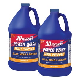 30 SECONDS Pressure Washer Concentrated Cleaner – Power Cleans Stains from Algae, Mold & Mildew, Dirt, Grime – Makes up to 20 Gallons, 2 PACK