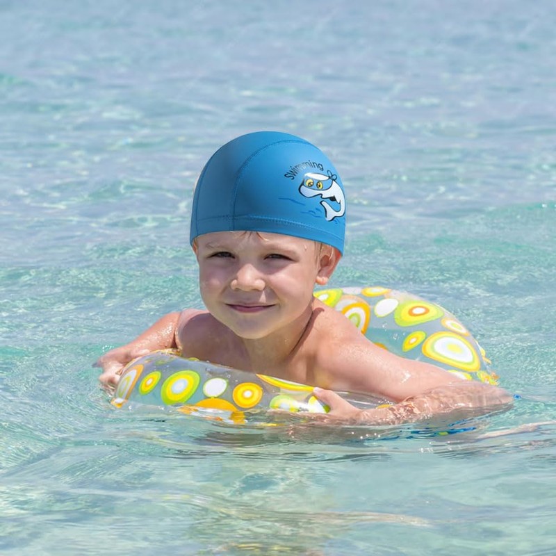 Kid Swimming Cap 3 pcs，Cute Children Cartoon Swimming Hat Caps,
