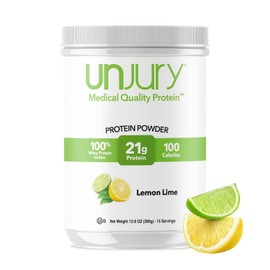 Unjury Whey Protein Powder | Lemon Lime | 21g 100% Whey Isolate Protein Powder | Low Carb and Sugar Free | Gluten Free | Certified Kosher | 15 Servings
