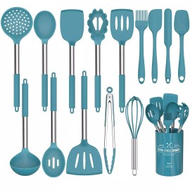Umite Chef 15 Pcs Silicone Cooking Utensils Kitchen Utensil Set - Umite Chef 446°F Heat ...