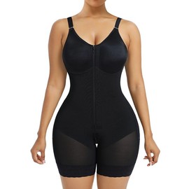 Women’s YIANNA Fajas Colombianas shapewear  Tummy Control Butt Lifter Shaper with Zipper Crotch detachable shoulder strap:_Black_M