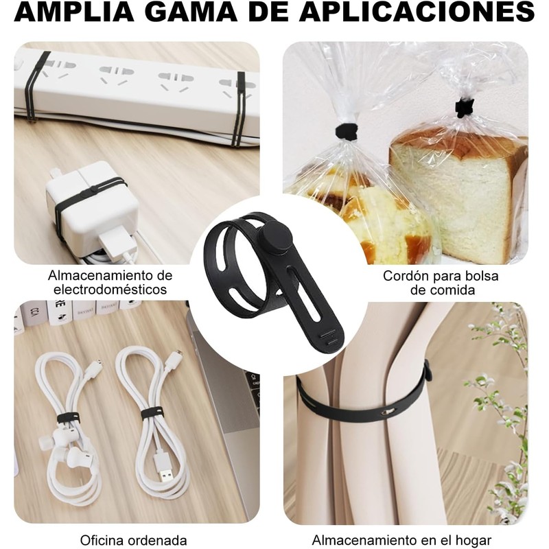 15 Piezas Organizador de Cables, Silicona Sujeta Cables Reutilizable Lavable,