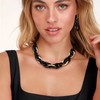 Ever Faith Acrylic Chain Link Choker Necklace with Earrings Set,