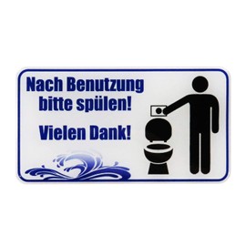 BIKE-label Klo Toiletten 900132VA 3D Sticker 49 x 90 mm Please Rinse Toilet